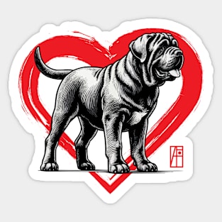 I Love My Neapolitan Mastiff - I Love my dog - Friendly dog Sticker